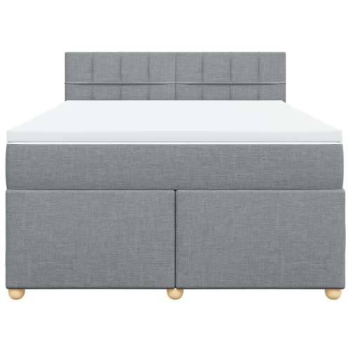 Krevet s oprugama i madracem svjetlosivi 140x190 cm od tkanine - Svjetlosiva 140 x 190 cm Blok s kvadratima Cijena