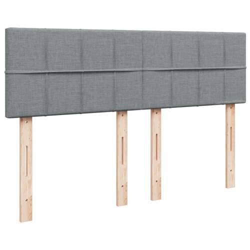 Krevet s oprugama i madracem svjetlosivi 140x190 cm od tkanine - Svjetlosiva 140 x 190 cm Blok s kvadratima Cijena