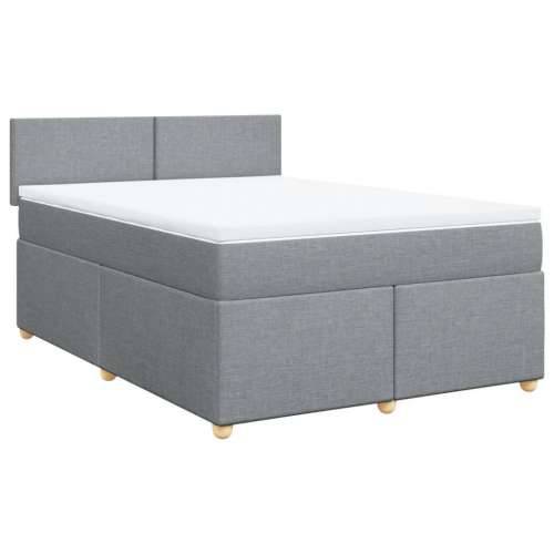 Krevet box spring s madracem svjetlosivi 140x200 cm od tkanine - Svjetlosiva 140 x 200 cm Gladak dizajn Cijena
