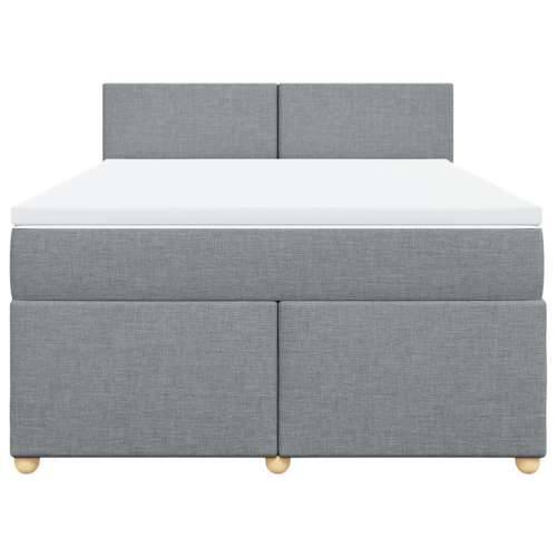 Krevet box spring s madracem svjetlosivi 140x200 cm od tkanine - Svjetlosiva 140 x 200 cm Gladak dizajn Cijena