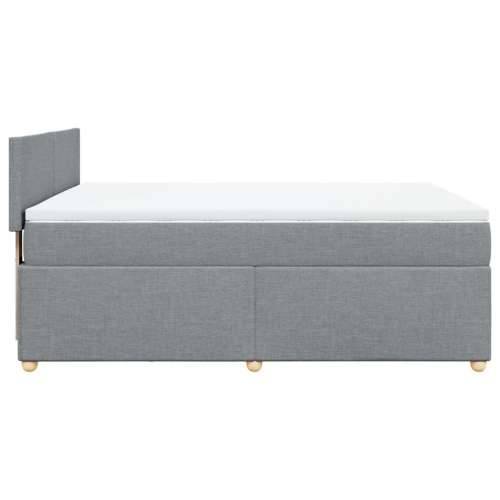 Krevet box spring s madracem svjetlosivi 140x200 cm od tkanine - Svjetlosiva 140 x 200 cm Gladak dizajn Cijena