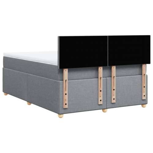 Krevet box spring s madracem svjetlosivi 140x200 cm od tkanine - Svjetlosiva 140 x 200 cm Gladak dizajn Cijena