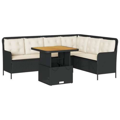 2-dijelna vrtna garnitura od poliratana s jastucima crna - Crna 80 x 80 x 40/71 cm 1 Cijena