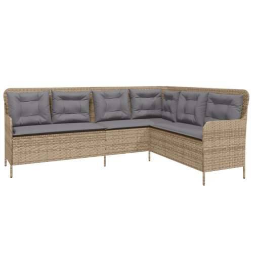 Vrtna garnitura - 2-dijelni set vrtnih sofa od poliratana s jastucima bež - bež i siva 110 x 110 x 40/71 cm 1 Cijena