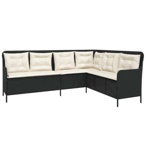 2-dijelna vrtna garnitura od poliratana s jastucima crna - Crna 90 x 55 x 40/71 cm 1 Cijena