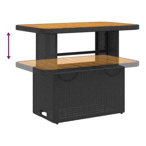 2-dijelna vrtna garnitura od poliratana s jastucima crna - Crna 90 x 55 x 40/71 cm 1 Cijena