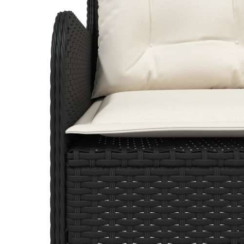 2-dijelna vrtna garnitura od poliratana s jastucima crna - Crna 90 x 55 x 40/71 cm 1 Cijena