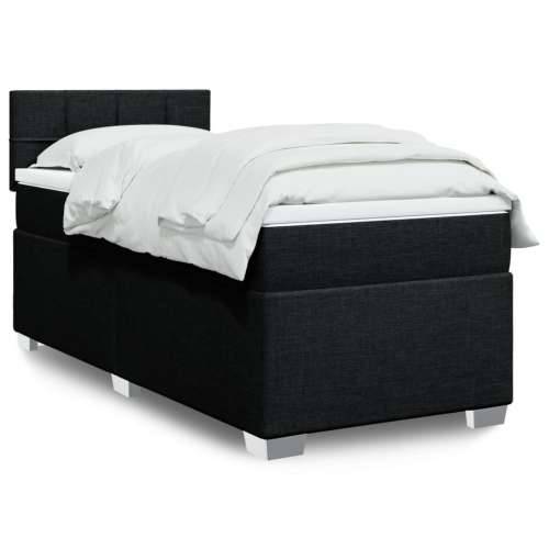 Krevet s oprugama i madracem crni 90x200 cm od tkanine Crna 90 x 200 cm Blok s kvadratima Cijena