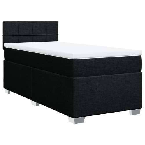 Krevet s oprugama i madracem crni 90x200 cm od tkanine Crna 90 x 200 cm Blok s kvadratima Cijena