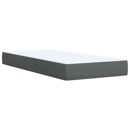 Krevet s oprugama i madracem tamnosivi 90x200 cm od tkanine - Tamno siva 90 x 200 cm gumbi Cijena