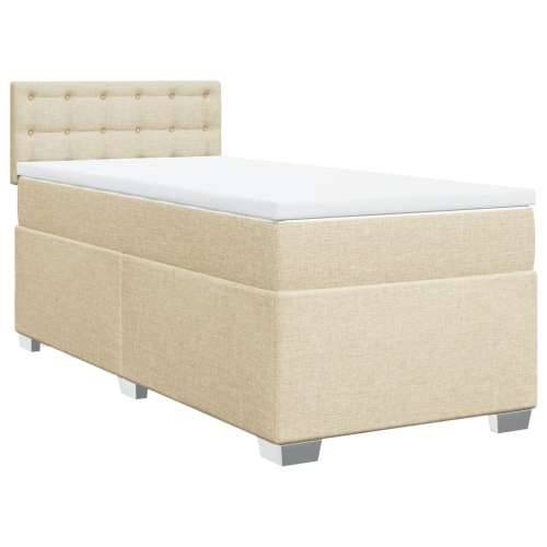Krevet s oprugama i madracem krem 90 x 200 cm od tkanine - Krema 90 x 200 cm gumbi Cijena