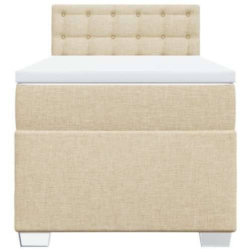 Krevet s oprugama i madracem krem 90 x 200 cm od tkanine - Krema 90 x 200 cm gumbi Cijena