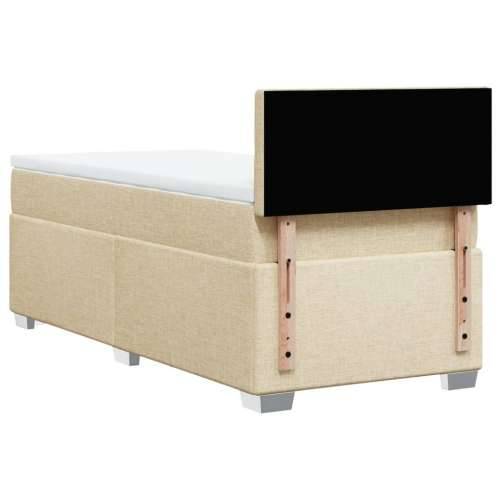 Krevet s oprugama i madracem krem 90 x 200 cm od tkanine - Krema 90 x 200 cm gumbi Cijena