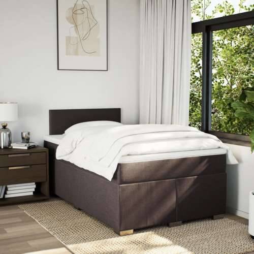 Krevet box spring s madracem tamnosmeđi 120 x 190 cm od tkanine - Tamno smeđa 120 x 190 cm Gladak dizajn Cijena