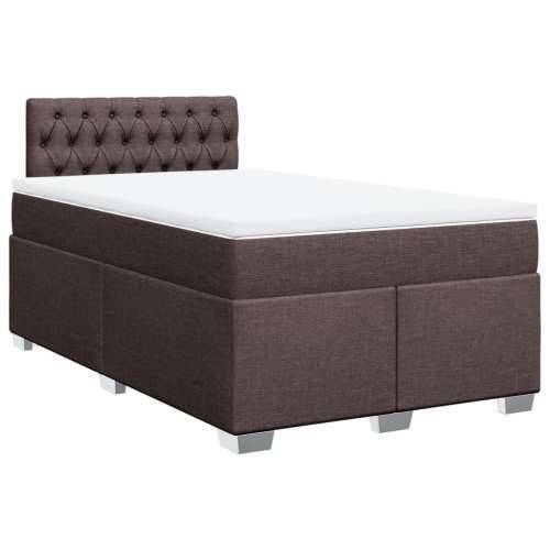 Krevet box spring s madracem tamnosmeđi 120 x 190 cm od tkanine - Tamno smeđa 120 x 190 cm Dizajn s gumbima Cijena