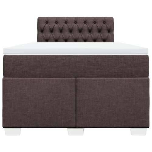 Krevet box spring s madracem tamnosmeđi 120 x 190 cm od tkanine - Tamno smeđa 120 x 190 cm Dizajn s gumbima Cijena