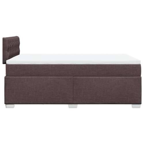 Krevet box spring s madracem tamnosmeđi 120 x 190 cm od tkanine - Tamno smeđa 120 x 190 cm Dizajn s gumbima Cijena