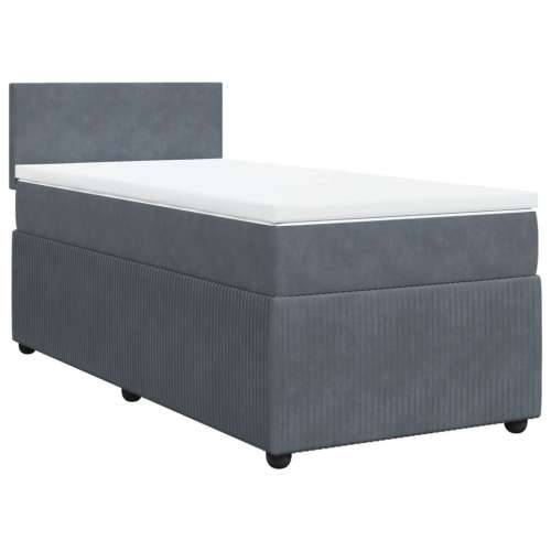Box spring krevet s madracem tamnosivi 90x200 cm baršunasti - Tamno siva 90 x 200 cm Gladak dizajn Cijena