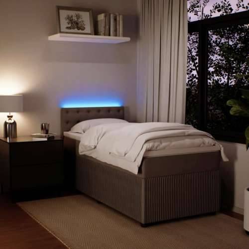 Box spring krevet s madracem svjetlosivi 90x190 cm baršunasti - Svjetlosiva 90 x 200 cm gumbi Cijena