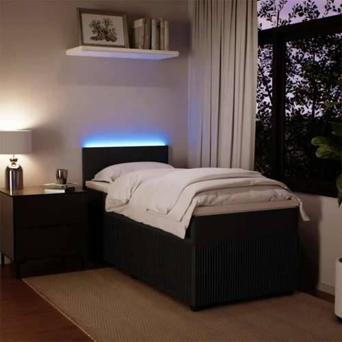 Box spring krevet s madracem crni 90x200 cm baršunasti - Crna 90 x 200 cm Blok s kvadratima Cijena