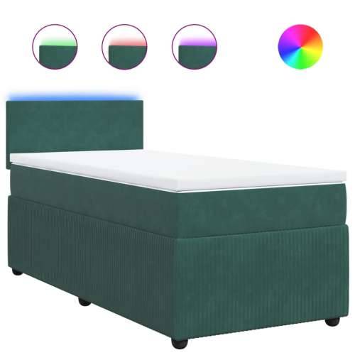 Box spring krevet s madracem tamnozeleni 100x200 cm baršunasti - Tamnozelena 100 x 200 cm Gladak dizajn Cijena