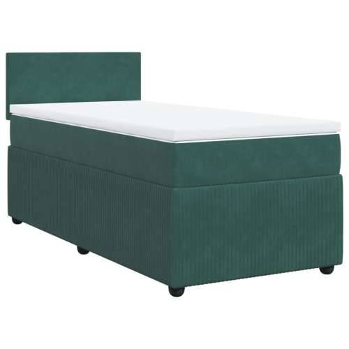 Box spring krevet s madracem tamnozeleni 100x200 cm baršunasti - Tamnozelena 100 x 200 cm Gladak dizajn Cijena