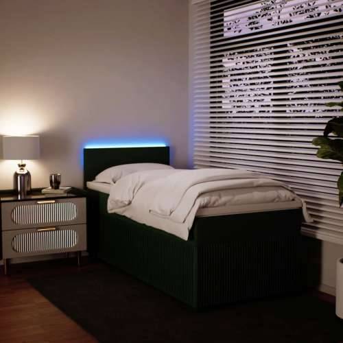 Box spring krevet s madracem tamnozeleni 100x200 cm baršunasti - Tamnozelena 100 x 200 cm Gladak dizajn Cijena