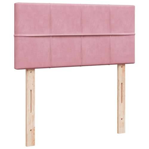 Box spring krevet s madracem ružičasti 100x200 cm baršunasti - Ružičasta 100 x 200 cm Blok s kvadratima Cijena