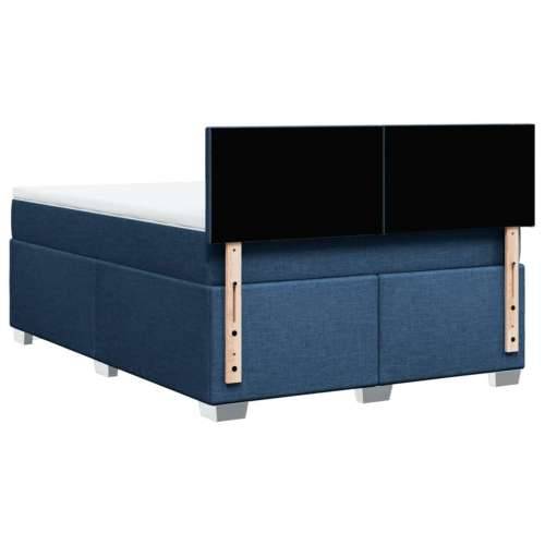 Krevet s oprugama i madracem plavi 140 x 190 cm od tkanine - Plava 140 x 190 cm Gladak dizajn Cijena