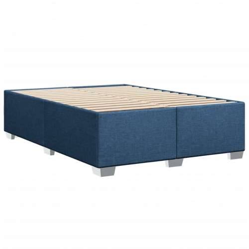 Krevet s oprugama i madracem plavi 140 x 190 cm od tkanine - Plava 140 x 190 cm Gladak dizajn Cijena