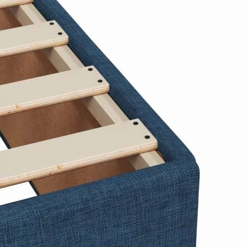 Krevet s oprugama i madracem plavi 140 x 190 cm od tkanine Plava 140 x 190 cm Blok s kvadratima Cijena