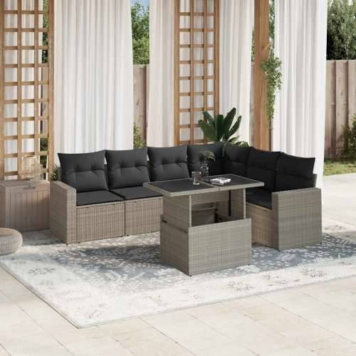 Vrtna garnitura - 4-dijelni set vrtnih sofa svjetlosivi od poliratana Svjetlosiva bez spremišta 1 Cijena