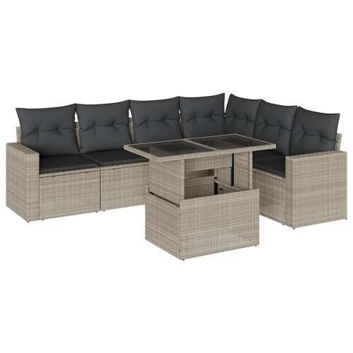 Vrtna garnitura - 4-dijelni set vrtnih sofa svjetlosivi od poliratana Svjetlosiva bez spremišta 1 Cijena