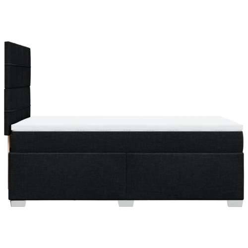 Krevet s oprugama i madracem crni 90x200 cm od tkanine - Crna 90 x 200 cm Blok s kvadratima Cijena