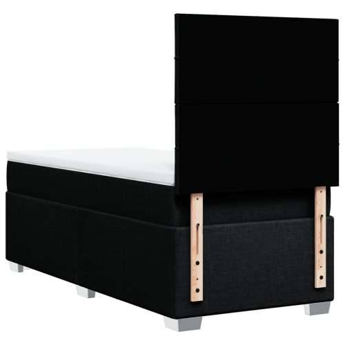 Krevet s oprugama i madracem crni 90x200 cm od tkanine - Crna 90 x 200 cm Blok s kvadratima Cijena