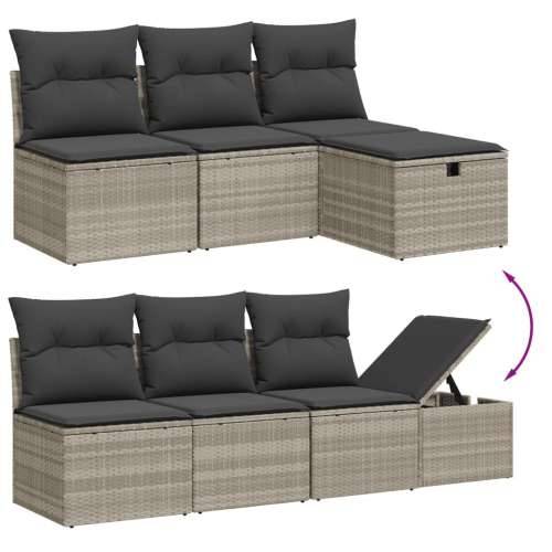 Vrtna garnitura - 8-dijelni set vrtnih sofa od poliratana s jastucima svjetlosivi - Svjetlosiva bez spremišta 1 Cijena