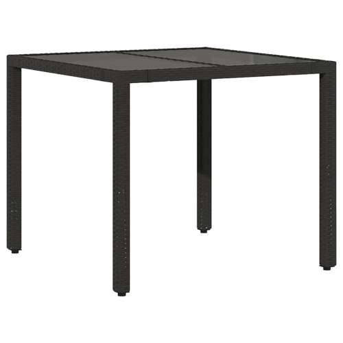 3-dijelni vrtni bistro set od poliratana s jastucima crni - 90 x 90 x 75 cm Bez naslona za noge 2 Cijena
