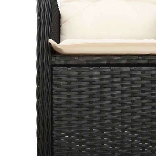 3-dijelni vrtni bistro set od poliratana s jastucima crni - 90 x 90 x 75 cm Bez naslona za noge 2 Cijena