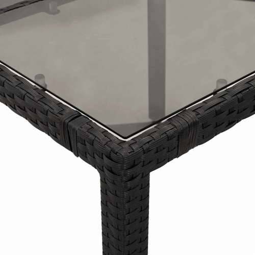 3-dijelni vrtni bistro set od poliratana s jastucima crni - 90 x 90 x 75 cm Bez naslona za noge 2 Cijena