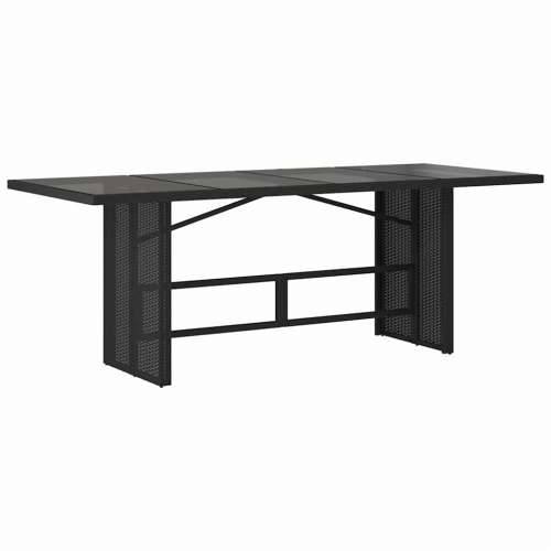 9-dijelni vrtni bistro set od poliratana s jastucima crni - 190 x 80 x 75 cm Sa naslonom za noge 8 Cijena