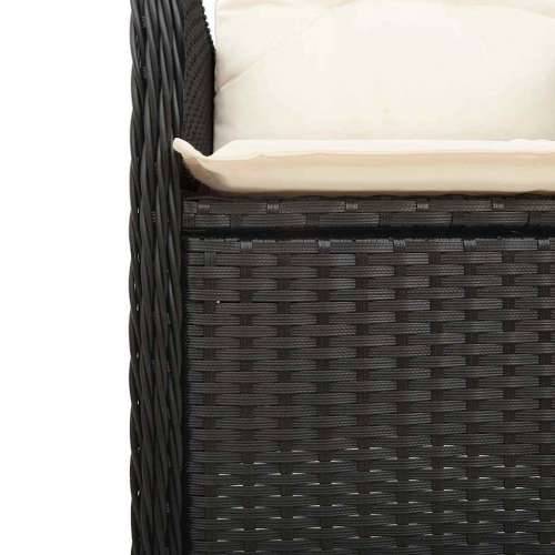 9-dijelni vrtni bistro set od poliratana s jastucima crni - 190 x 80 x 75 cm Sa naslonom za noge 8 Cijena