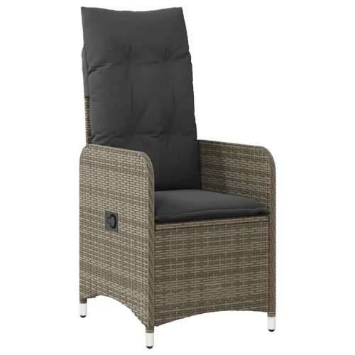 3-dijelni vrtni bistro set od poliratana s jastucima sivi - 90 x 90 x 75 cm Bez naslona za noge 2 Cijena