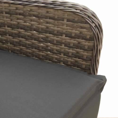 5-dijelni vrtni bistro set od poliratana s jastucima sivi - 90 x 90 x 75 cm Sa naslonom za noge 4 Cijena