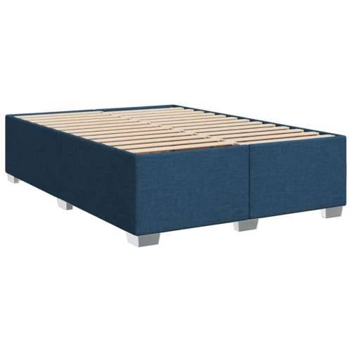 Krevet s oprugama i madracem plavi 140 x 190 cm od tkanine - Plava 140 x 190 cm Gladak dizajn Cijena