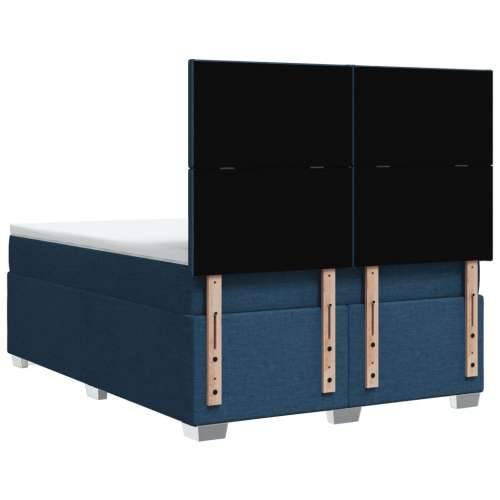 Krevet s oprugama i madracem plavi 140 x 190 cm od tkanine - Plava 140 x 190 cm Gladak dizajn Cijena