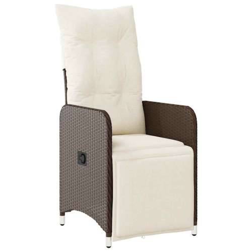 5-dijelni vrtni bistro set od poliratana s jastucima smeđi - 90 x 90 x 75 cm Sa naslonom za noge 4 Cijena