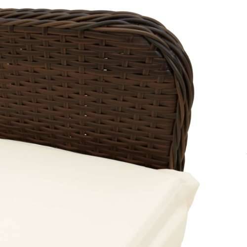 5-dijelni vrtni bistro set od poliratana s jastucima smeđi - 90 x 90 x 75 cm Sa naslonom za noge 4 Cijena
