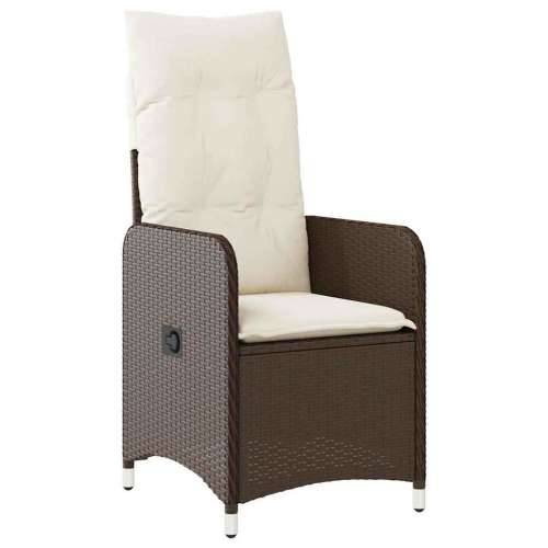 7-dijelni vrtni bistro set od poliratana s jastucima smeđi - 150 x 90 x 75 cm Bez naslona za noge 6 Cijena