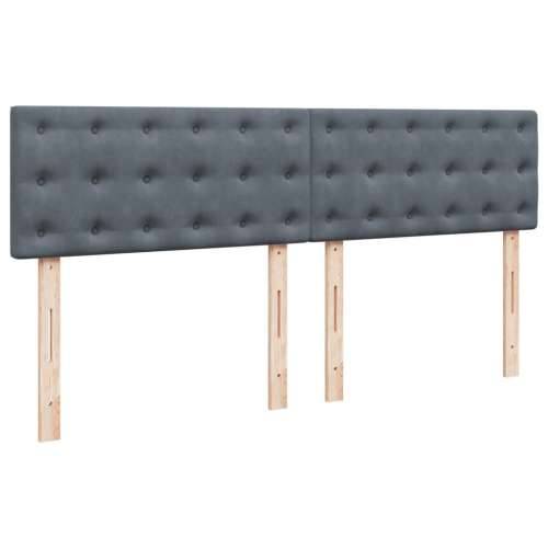 Krevet s oprugama i madracem tamnosivi 180x200 cm baršunasti - Tamno siva 180 x 200 cm gumbi Cijena
