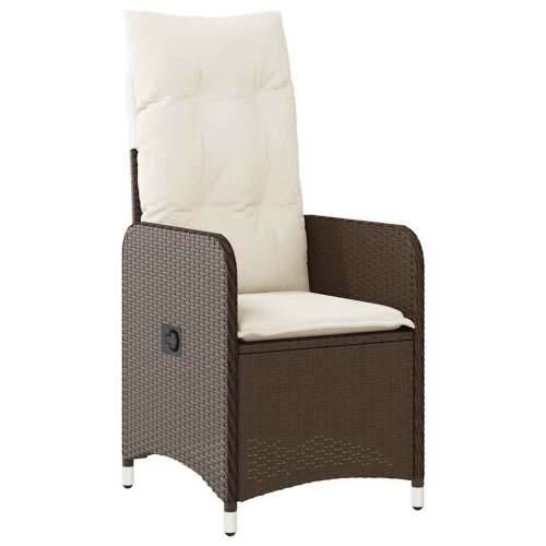 9-dijelni vrtni bistro set od poliratana s jastucima smeđi - 190 x 90 x 75 cm Sa naslonom za noge 8 Cijena